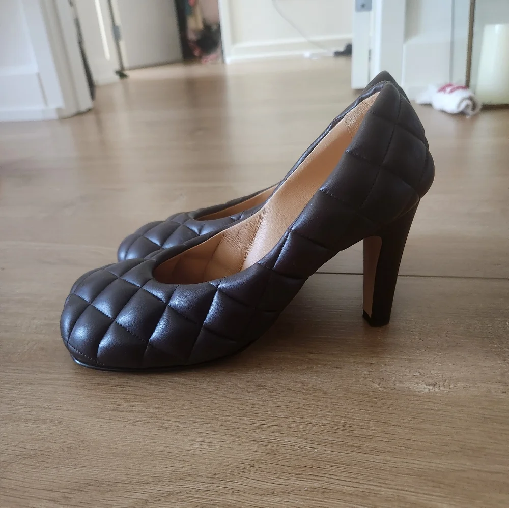 Bottega Veneta dark brown leather heel pump - Picture 2 of 7